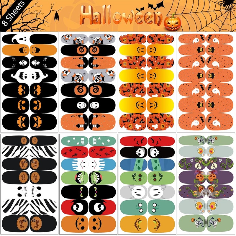 winthrop 24 Sheets Holiday Nail Wraps Stickers, Halloween Christmas Thanksgiving Day All Seasonal Full Nail Polish Strips, DIY Self-Adhesive Fall Winter Nail Art Decals with 2 Piece Nail Files for Party Decor - Image 2